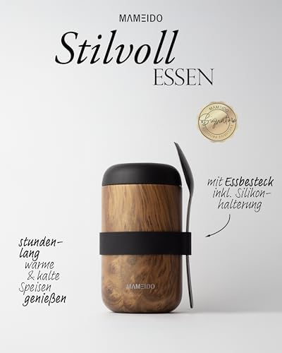 Thermosbeker 500 ml, mueslibeker voor onderweg, roestvrij staal, thermosbeker, lekvrij, ideaal voor yoghurt, havermout, soepen en ijs
