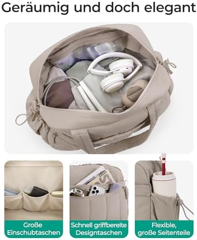 Puffer reistas, sporttas voor dames 24 l, weekendtas, luiertas, waterafstotend, reistas, handbagage, sporttas, ziekenhuistas, bevalling, ziekenhuistas, M