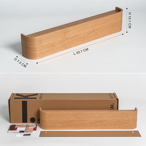 Toke wandkapstok, moderne designkapstok met verborgen wandhaken, kapstokpaneel van massief echt houtfineer, eiken