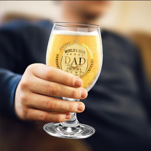 Gepersonaliseerde cadeaus voor papa: bierglas met gravure, verjaardagscadeau voor papa, vadercadeaus, kerstcadeaus voor mannen – 5 stuks