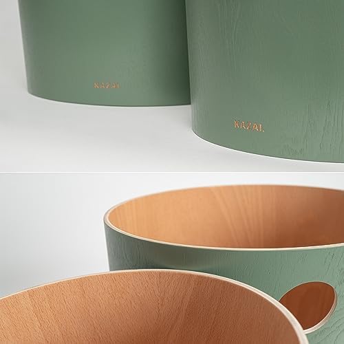Prullenbak | Uniek design voor kantoor, slaapkamer, kinderkamer enz. | Prullenbak van echt houtfineer | Groen