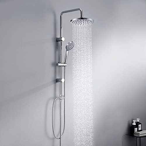 Roestvrijstalen douchesysteem zonder kraan, regendouche-set, waterbesparend met hoofddouche ABS 20 cm chroom