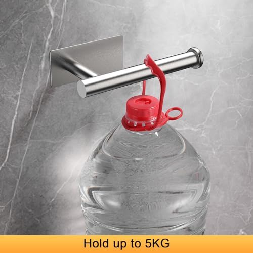 Zelfklevende toiletrolhouder, toiletrolhouder, zonder boren, toiletrolhouder, roestvrij staal, one size, grijs