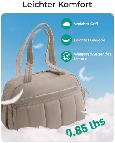 Puffer reistas, sporttas voor dames 24 l, weekendtas, luiertas, waterafstotend, reistas, handbagage, sporttas, ziekenhuistas, bevalling, ziekenhuistas, M