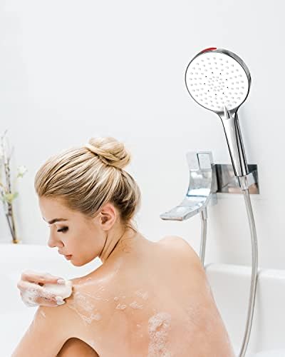Waterbesparende douchekop 9 l/min Waterbesparende douchekop Hogedruk-douchekoppen 125 mm 5 straalsoorten Handdouche met Power-Wash-functie voor het reinigen van badkuipen,