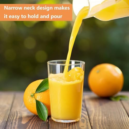 4 stuks waterkaraf met kurken deksel, glazen karaf, 1,2 liter, karaf met deksel voor bruisend water, fruit, sappen, restaurants, feesten, bruiloften, verjaardagen