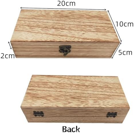 Onbehandelde houten kistjes, rustieke kleine houten kistjes met slot, DIY-opbergdoosjes, opbergdoosjes voor thuis, tafeldecoratie (20 x 1