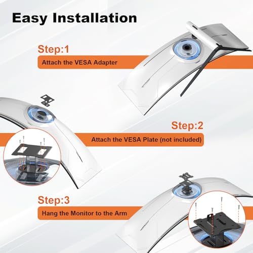 VESA-adapterplaat, compatibel met Samsung Odyssey G9, Neo G9, CRG9, CHG9, CHG90-monitoren – VESA 100x100, zwart, compatibel met monitorbeugel,