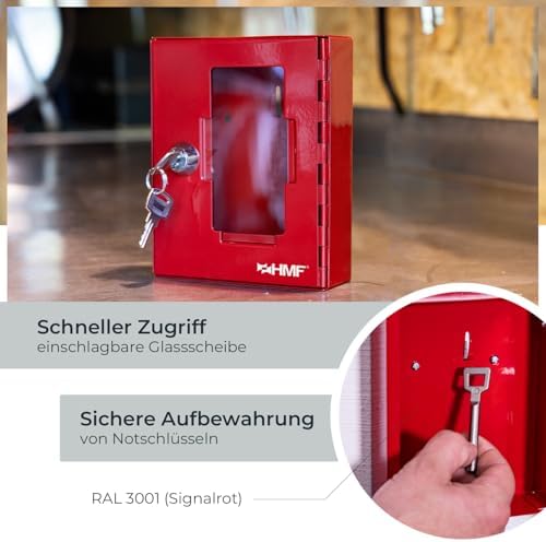 Sleutelkastje 15,0 x 12,0 x 4,0 cm RAL 3001 signaalrood