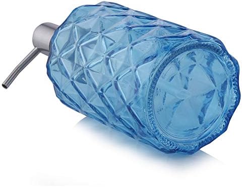 Zeepdispenser Navulbare vloeibare zeepdispenser van glas en roestvrij staal, spuitmond voor afwasmiddel, shampoo, lotion, badkamerblad, keuken
