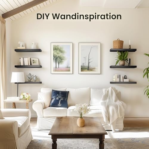 Wandrek zwart, wandplanken set van 3, wandrek zwart belastbaar tot 10 kg, moderne decoratieve displayplanken voor meer ruimte L40 x
