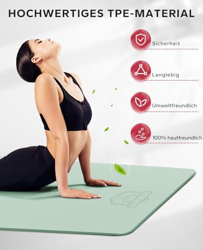Yogamat XXL – extra grote, brede yogamat, sportmat, fitnessmat, antislip, 198 cm x 137 cm/183 cm x 122 cm/183 cm x 116 cm, extreem slijtvast, gymnastiekmat voor