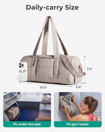 Sporttas voor dames, reistas voor yogamatten met nat- en droogvak, 18 l, gewatteerde sporttas voor weekendjes weg/zwemmen, roze