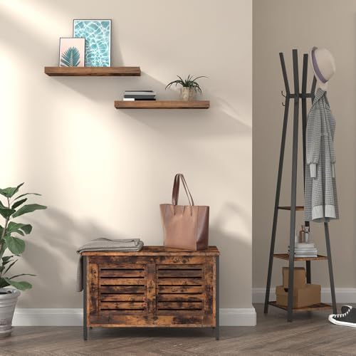 Wandplank, zwevende plank, set van 2, stevige wandplanken, 60 x 20 x 3,8 cm hangplanken, met onzichtbare bevestigingen, voor badkamer, slaapkamer, keuken, kantoor, W