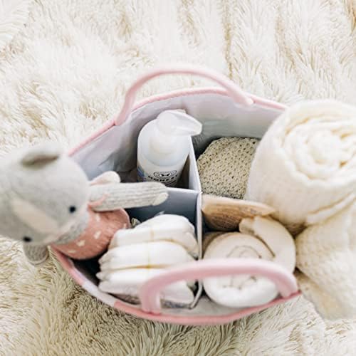 Baby-opbergmand – Opbergmand voor commode en kinderkamer – Cadeaus voor pasgeborenen & baby's, opbergmand met vakken & handvatten – Pastel