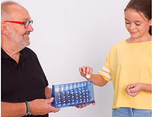 Muntensorteerder, euro-spaarpot, voor op kantoor en in de kinderkamer, als cadeau voor volwassenen en kinderen, gemaakt van gerecycled materiaal, afsluitbaar (met sleutel), transparant blauw