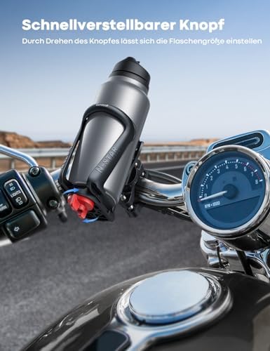 Fleshouder Fiets-drankhouder Motorfiets – [Voor flessen met een diameter van 48–71 mm en max. 500 ml] Drinkfleshouder voor e-bike, MTB, kinderwagen, flessen