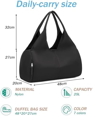 Sporttas voor dames Reistas Handbagage met schoenenvak & natvak Trainingstas kleine sporttas voor yoga, sauna en zwemmen