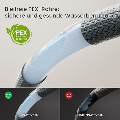 Keukenmengkraan, uittrekbaar, roestvrij staal, met douchetuit, twee straalsoorten, hogedrukmengkraan, keuken, 360° draaibaar, geborsteld