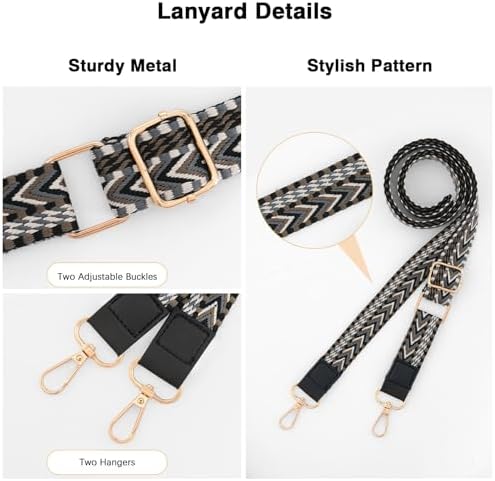 Universele mobiele telefoonband, verstelbare nylon draagriem voor mobiele telefoons, afneembare mobiele telefoonbanden voor dames en heren, met patches voor iPhone,