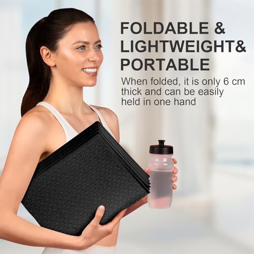 Yogamat, opvouwbaar, gymnastiekmat, antislip, lichtgewicht, TPE, draagbare fitnessmat, draagbare sportmat voor op reis, pilates, yoga, fitness, sport, training