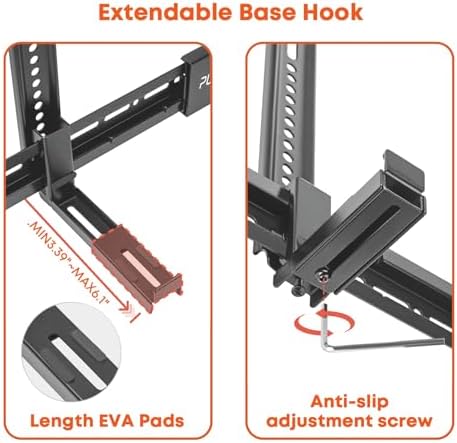 Universele soundbarbeugel voor soundbars met/zonder bevestigingsgaten tot 15 kg, verstelbare soundbarbeugel voor tv-wandbeugel met antislipvoet