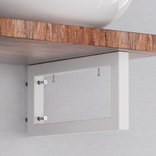 Wastafelbeugels, wastafelstandaards, wandmontage, metalen plankbeugels, consolebeugels voor wastafels, veelzijdige wandbeugels (wit, 30 cm, 2 stuks)