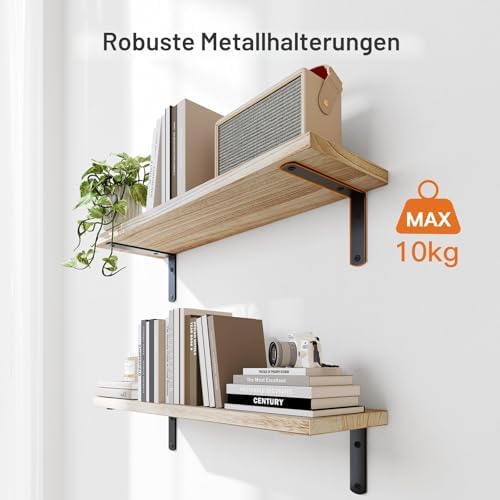 Wandplank, Paulownia-hout, wandplanken, houten planken, 3 + 1 stuks, voor slaapkamer, badkamer, woonkamer, keuken, thuiskantoor, wasruimte