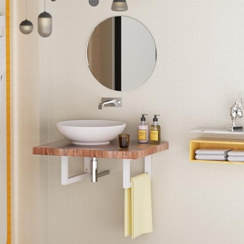 Wastafelbeugels, wastafelstandaards, wandmontage, metalen plankbeugels, consolebeugels voor wastafels, veelzijdige wandbeugels (wit, 30 cm, 2 stuks)