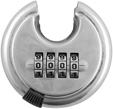 Hangslot met cijfercombinatie, rond cijfercombinatieslot, roestvrijstalen hangslot met 4 cijfers voor magazijnen, schuren, bergingen, set van 2