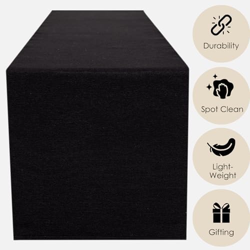 Zwarte tafelloper 13 x 72 inch – Feestartikelen voor thuis, woonkamer decoratieartikelen voor de eettafel