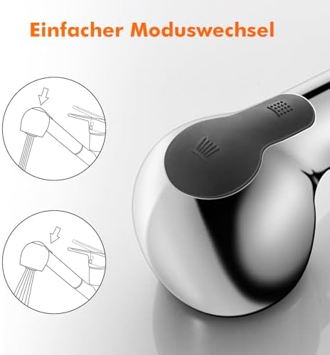 Douchekop voor keukenkranen [vervangende kop voor spoelbak] met 2 straalsoorten (straal / nevel) – Waterbesparende handdouche voor spoelbak, chroom