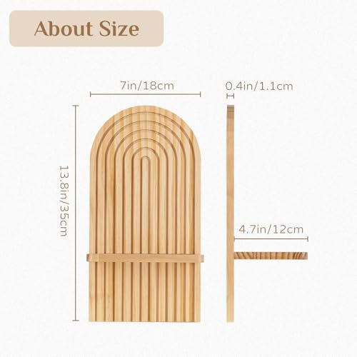 Houten wandplank Boho wanddecoratie: houten wanddecoratie kinderkamer wandplanken kleine plantenplank voor woonkamer slaapkamer (naturel)