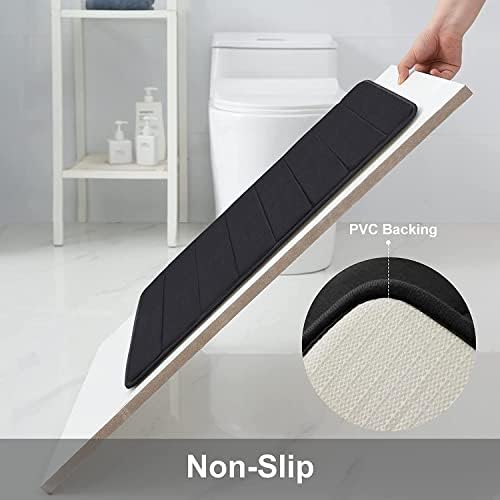 Antislip badmatten van traagschuim, zachte, waterabsorberende toilet-/badkamermatten, wasbaar, zwart, 50 x 60 cm