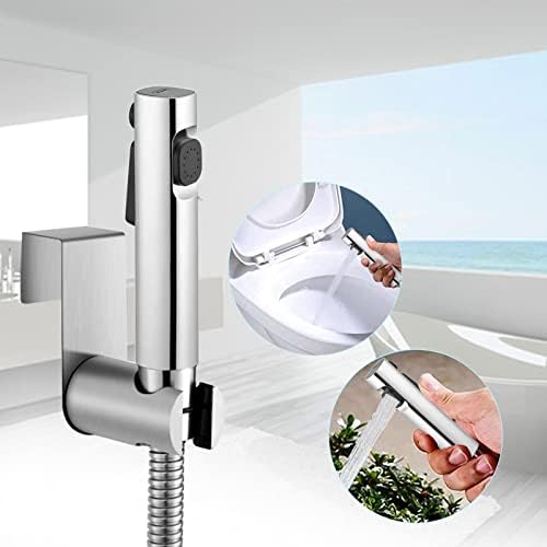 Bidet-handdoucheset, dual-jet-sproeikop, sproeikop van ABS-kunststof met 1,5 m slang en houder voor douche, badkamer, hygiëne, toiletpapier, luierreiniging