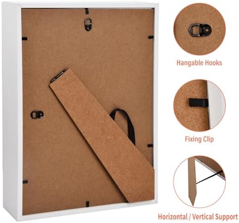 3D-fotolijst om te vullen, objectlijst, diep om te vullen, diepe fotolijst om te vullen, houten fotolijst voor gedroogde bloemen/knutselwerk (wit)
