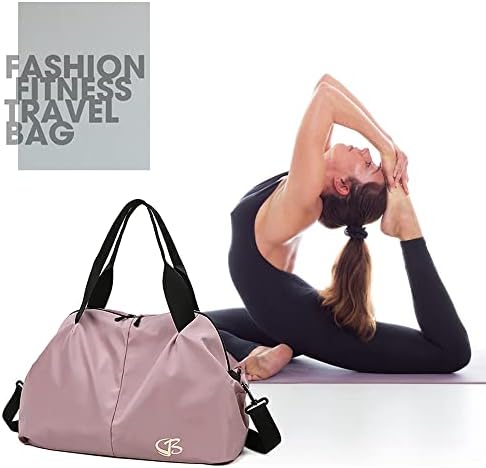 Sporttas dames kleine reistas, 45x27x20 cm, met natvak, weekendtas fitness gymtas, sporttas dames sportschool gymtas, licht zacht