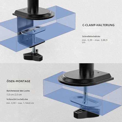 Monitorbeugel voor 2 monitoren, extra hoge stang van 80 cm, verticale stapelbare monitorbeugel voor 17- tot 32-inch monitoren tot 9 kg, dubbele monitorstandaard met zwenk-, kantel- en draaifunctie