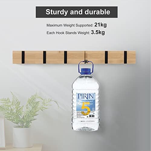 Kapstokhaken, wandmontage, kledinghaken, kapstok met 6 opklapbare haken voor jassen, mantels, hoeden, sjaals, handtassen