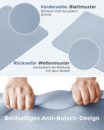 Yogamat antislip fitnessmat milieuvriendelijke TPE-sportmat met draagriem gymnastiekmat voor pilates yoga workout 183 x 61 x 0,6 cm