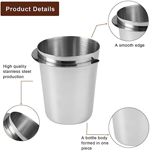 Koffiefilterhouder-doseerbeker, 51 mm roestvrijstalen koffieverdeler, koffiedoseerbeker, opvangbeker voor koffiepoeder, filterhouder, Sage-doseerbeker, poeder