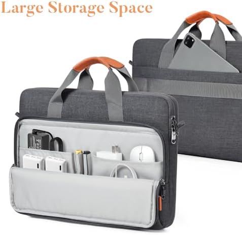 Laptoptas, aktetas, geschikt voor laptops tot 17, 17,3 inch, uitbreidbaar, waterafstotend, schoudertas, draagtas, notebooktas, pc-computertas