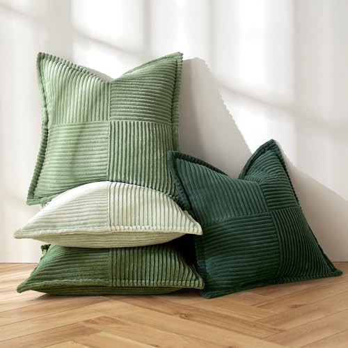 Set van 4 kerstkussenhoezen van corduroy, zachte decoratieve moderne hoezen voor bankkussens, sierkussens, voor in de woonkamer