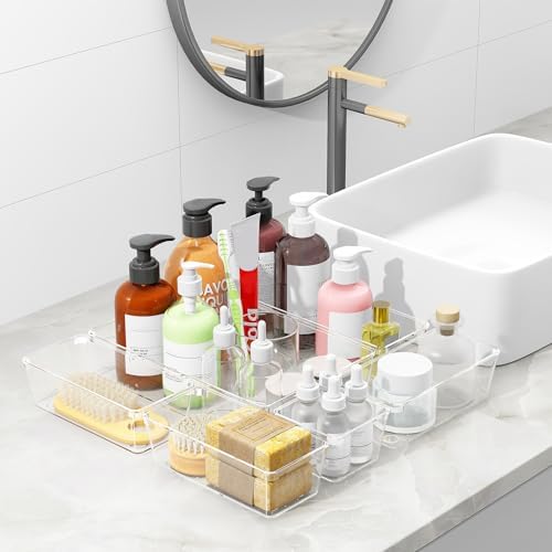 Lade-inzetstuk, lade-organizer, 25-delige make-uptafel-organizer in 4 maten, lade-organizer, make-up-organizer, lade-organizersysteem voor het bureau,