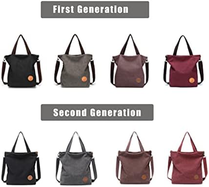 Dames canvas handtas, schoudertas, casual, multifunctionele schoudertassen, groot, voor werk, school, winkelen, vrije tijd en dagelijks gebruik, grijs, casual