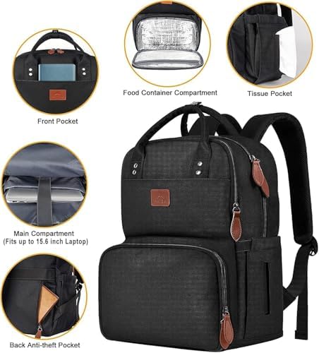 Lunchrugzak, laptoprugzak, zwart, laptoprugzak