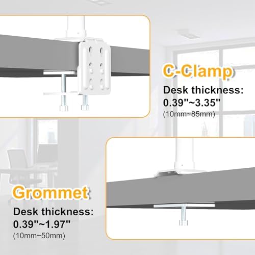 Vervangende stang voor monitorbeugel – extra hoge 814 mm lange 2-delige stang voor standaard monitorarmen (tot 40 kg), diameter 35 mm, 2 bevestigingsopties, geschikt voor doe-het-zelf