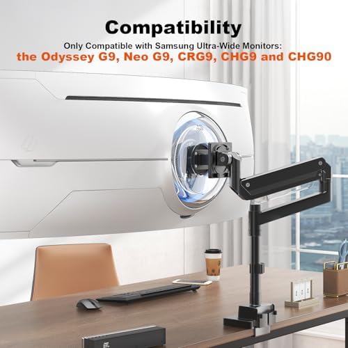 VESA-adapterplaat, compatibel met Samsung Odyssey G9, Neo G9, CRG9, CHG9, CHG90-monitoren – VESA 100x100, zwart, compatibel met monitorbeugel,