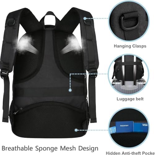 Grote laptoprugzak voor heren, 17,3-inch schoolrugzak, laptoptas met USB-oplaadaansluiting, diefstalbeveiligd, zakelijke, werk- en reisrugzak voor tieners, niet