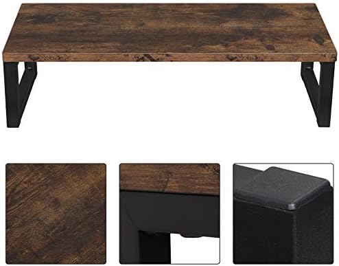 Vintage monitorstandaard van hout, beeldschermverhoger voor laptop, computer, notebook, iMac, pc, desktop met opbergruimte voor thuis en op kantoor, 55 x 23 x 14